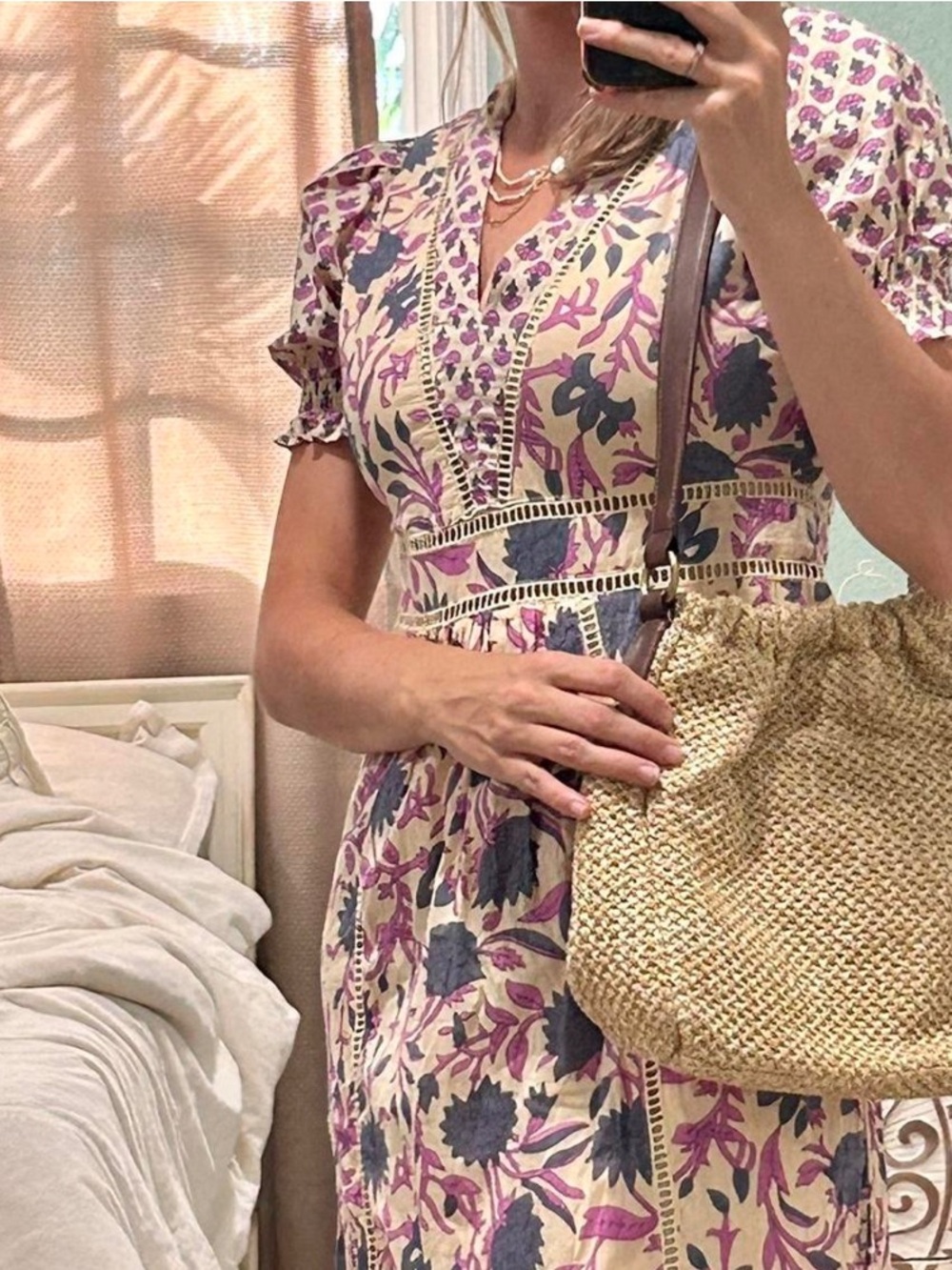 dRA Los Angelas "Delfina" Floral Cotton Midi Dress